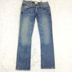 BKE Womens‎ Jeans Mystic Boot Cut Blue Denim Low Rise Stretch Embroidered 27